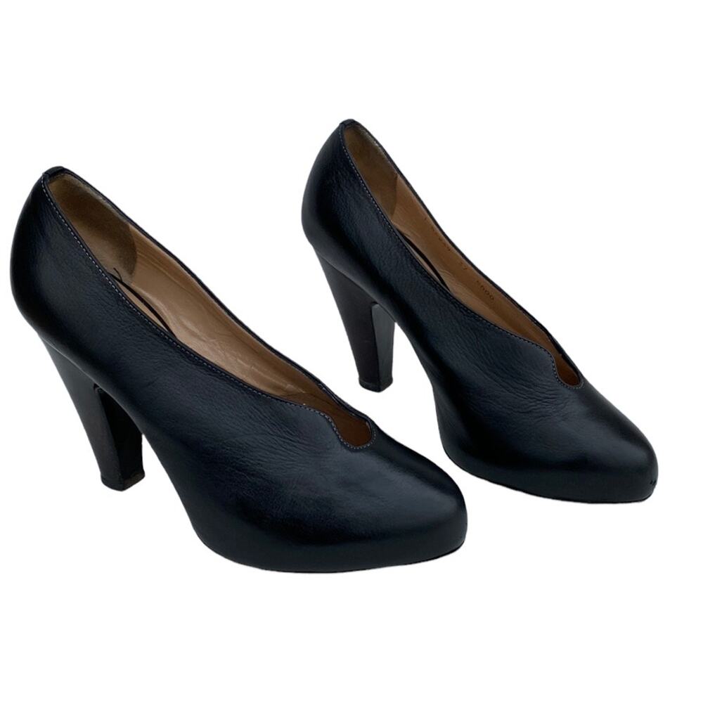 Giuseppe Zanotti Black Leather Cone Heel Pumps 37